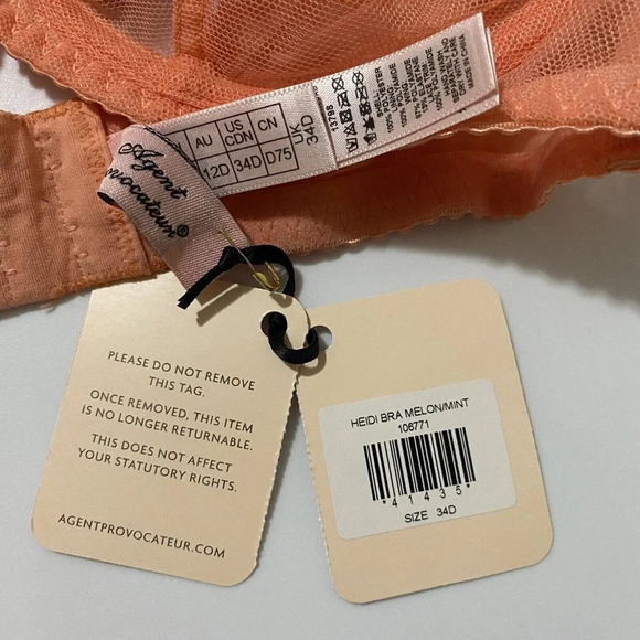 Agent Provocateur Heidi Melon 2-piece Set: Bra 34D/ Brief AP4 Large - Picture 7 of 8
